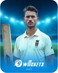 9Wickets Winbox cricket sports icon with batsman