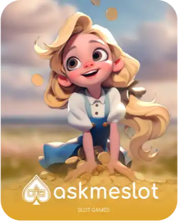 Winbox AskMeSlot slot game cover with girl and falling coins