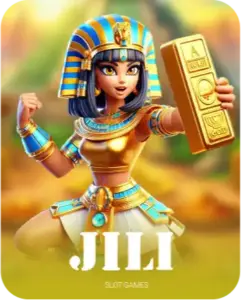 Winbox JILI slot game cover with Egyptian queen holding gold bar