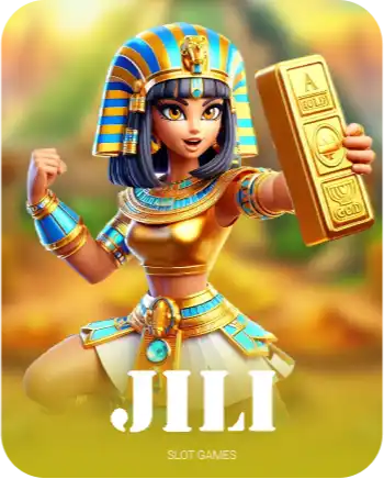 Winbox JILI slot game cover with Egyptian queen holding gold bar