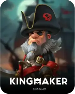 Winbox KingMaker slot game cover with pirate captain character