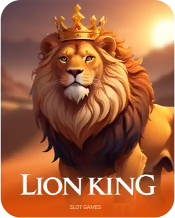 Winbox Lion King slot game cover with crowned lion