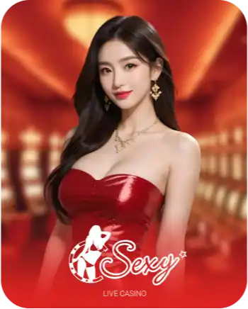 Winbox Sexy live casino cover with red dress dealer
